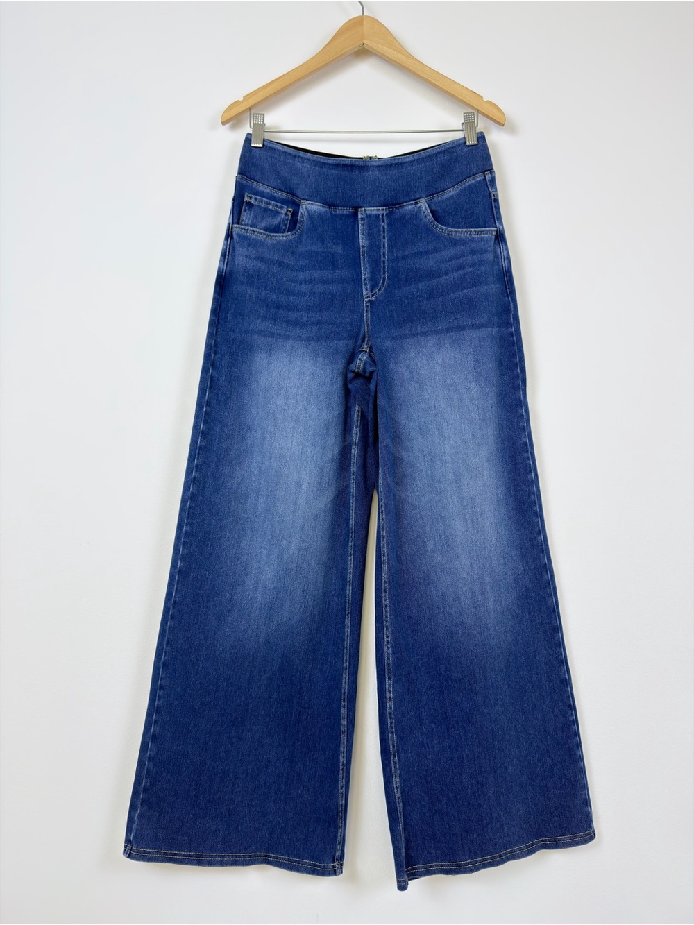 Halara Wide Leg Pants Women’s Medium Blue Stretch Denim Look